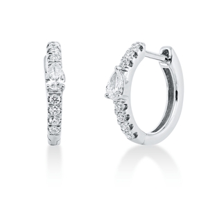 Creolen aus 750 Gold Weißgold 16 Diamanten 0,27ct 13,3x2,2mm