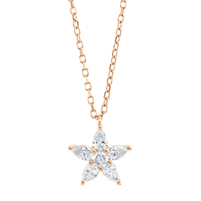 Collier aus 750 Gold Rotgold 6 Diamanten 0,29ct L:45,7cm