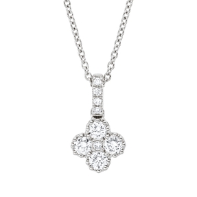 Collier aus 750 Gold Weißgold 9 Diamanten 0,36ct TW-SI L:45cm