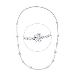 Solitaire Collier aus 750 Weißgold Diamant Smaragd-Schliff 1,01ct F-VSI L:45cm