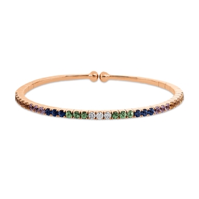 Armreif Armspange 750 Rotgold 30 Saphire 2,51ct mehrfarbig mit Brillanten 62x55mm Armreif Armspange 750 Rotgold 30 Saphire 2,51ct mehrfarbig mit Brillanten 62x55mm