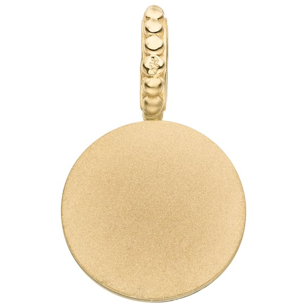 Anhänger aus 375 Gelbgold mit Chalcedon blau