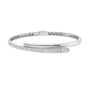 Armreif aus 585 Gold Weißgold 22 Diamanten 1,24ct TW-PI 50x60mm