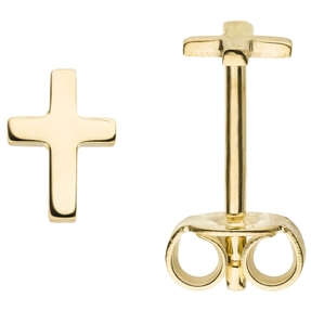Ohrstecker Kreuze 6,5x4,5mm aus 375 Gold Gelbgold Ohrringe Ohrschmuck schlicht Ohrstecker Kreuze 6,5x4,5mm aus 375 Gold Gelbgold Ohrringe Ohrschmuck schlicht
