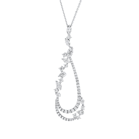 Collier aus 750 Gold Weißgold 65 Diamanten 2,03ct F-VSI L:50cm