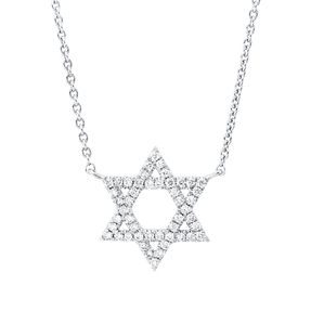 Collier David Stern aus 750 Weißgold 48 Brillanten 0,2ct W-SI L:45cm