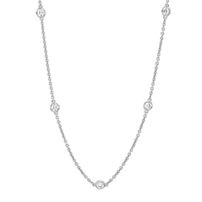 Collier aus 750 Gold Weißgold 11 Brillanten 0,42ct TW-SI L:45,7cm Zarge