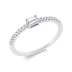 Ring aus 750 Gold Weißgold 20 Diamanten 0,17ct TW-SI B:4mm