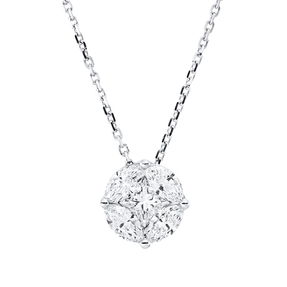 Collier aus 750 Gold Weißgold 5 Diamanten 0,86ct TW-SI L:45cm