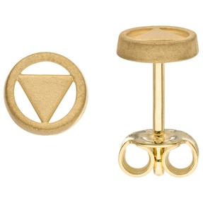 Kleine Ohrstecker Dreieck im Kreis Ø 6mm 375 Gold Gelbgold mattiert Ohrschmuck Kleine Ohrstecker Dreieck im Kreis Ø 6mm 375 Gold Gelbgold mattiert Ohrschmuck