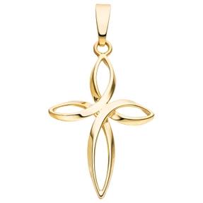Anhänger Kreuz 31,7x19,5mm aus 375 Gold Gelbgold glänzend Goldanhänger Anhänger Kreuz 31,7x19,5mm aus 375 Gold Gelbgold glänzend Goldanhänger