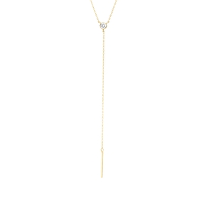 Collier Y-Kette aus 585 Gold Gelbgold Brillant 0,1ct TW-SI L:45,7cm Zarge