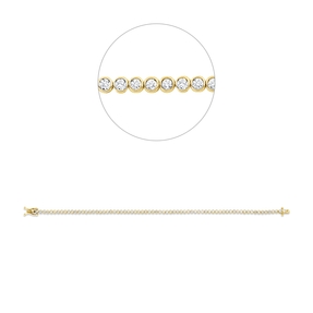 Armband aus 585 Gold Gelbgold 71 Brillanten 1,5ct TW-SI B:2,6mm L:17,8cm Zarge