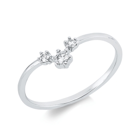 Ring aus 750 Gold Weißgold 3 Brillanten 0,1ct TW-SI B:5,5mm