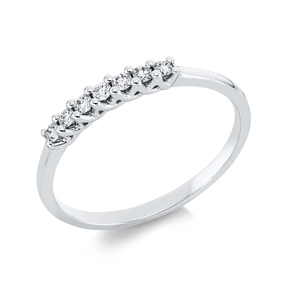Ring aus 750 Gold Weißgold 7 Brillanten 0,13ct TW-SI B:2,3mm