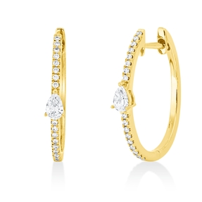 Creolen aus 750 Gold Gelbgold 36 Diamanten 0,3ct TW-SI 19,1x2,9mm Creolen aus 750 Gold Gelbgold 36 Diamanten 0,3ct TW-SI 19,1x2,9mm