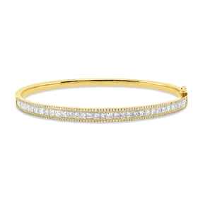 Armreif aus 750 Gold Gelbgold 201 Diamanten 2,91ct TW-VSI 48x58mm