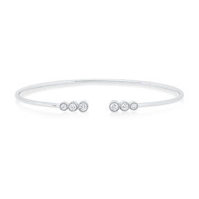 Armreif Armspange aus 750 Weißgold 6 Brillanten 0,27ct TW-SI 46x56mm