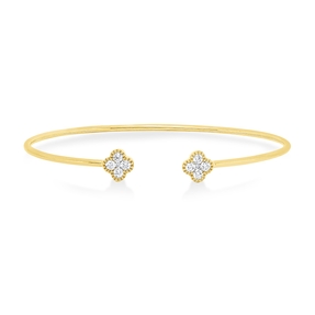 Armreif Armspange aus 750 Gold Gelbgold 10 Brillanten 0,32ct TW-SI 46x56mm