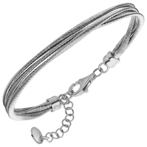 Armband 3-reihig aus 925 Silber mattiert 17-20cm Silberarmband Armkette