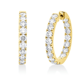 Creolen aus 750 Gold Gelbgold 34 Brillanten 4,09ct TW-SI 24,2x3,2mm
