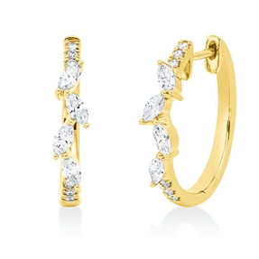 Creolen aus 750 Gold Gelbgold 20 Diamanten 0,68ct TW-SI 20x4mm