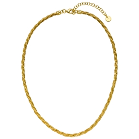 Collier Halskette aus 925 Silber vergoldet 3-reihig gedreht 42-47cm Silberkette