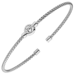 Flexible Armspange offener Armreif aus 925 Silber rhodiniert mit Zirkonia 17,5cm Flexible Armspange offener Armreif aus 925 Silber rhodiniert mit Zirkonia 17,5cm