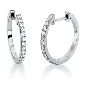 Creolen aus 750 Gold Weißgold 28 Brillanten 0,36ct TW-SI 17,3x1,6mm