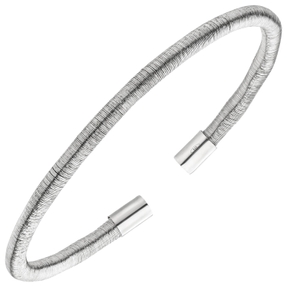 Flexible Armspange offener Armreif aus 925 Silber rhodiniert 17cm Silberarmband