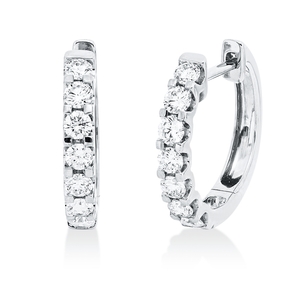 Creolen aus 750 Gold Weißgold 14 Brillanten 0,44ct TW-SI 14,4x2,4mm