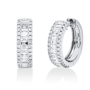 Creolen aus 750 Gold Weißgold 88 Diamanten 0,91ct TW-SI 15,1x4,5mm