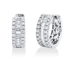 Creolen aus 750 Gold Weißgold 68 Diamanten 0,62ct TW-SI 12,9x4,7mm