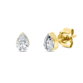 Solitaire Ohrstecker Tropfen 750 Gelbgold 2 Diamanten Tropfen-Schliff 0,48ct TW-SI Solitaire Ohrstecker Tropfen 750 Gelbgold 2 Diamanten Tropfen-Schliff 0,48ct TW-SI