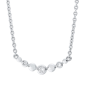 Collier aus 750 Gold Weißgold 3 Brillanten 0,06ct TW-SI L:45,7cm