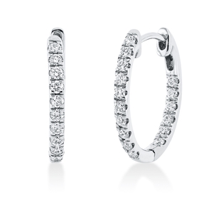 Creolen aus 750 Gold Weißgold 32 Brillanten 0,47ct TW-SI 16,7x1,9mm