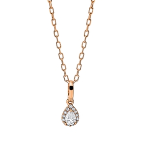 Collier aus 585 Gold Rotgold 14 Diamanten 0,13ct L:45,7cm
