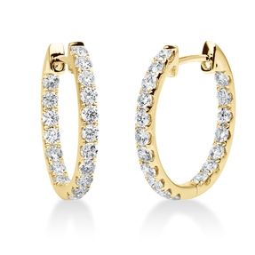 Creolen aus 750 Gold Gelbgold 36 Brillanten 1,38ct TW-SI 19,6x2,3mm