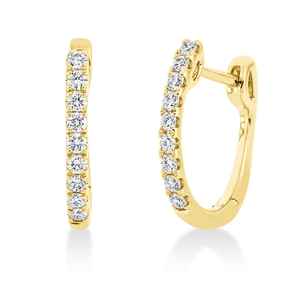Creolen aus 750 Gold Gelbgold 18 Brillanten 0,23ct TW-SI 13,3x1,5mm