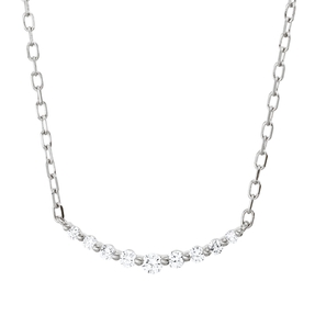 Collier aus 750 Gold Weißgold 9 Diamanten 0,16ct TW-PI L:45,7cm