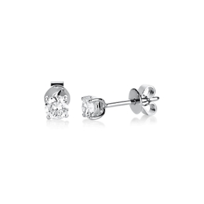 Solitaire Ohrstecker aus 950 Platin 2 Brillanten 0,5ct TW-VSI 4er-Krappe