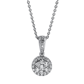 Anhänger aus 750 Gold Weißgold 28 Brillanten 0,42ct TW-SI 16,4x8,4mm mit Öse