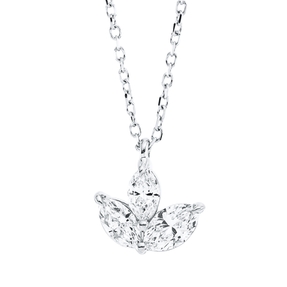 Collier aus 750 Gold Weißgold 3 Diamanten 0,46ct TW-SI L:45cm