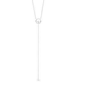 Collier aus 750 Gold Weißgold Brillant 0,01ct TW-PI L:45,7cm