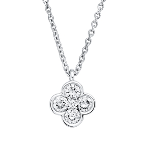 Collier aus 750 Weißgold 4 Brillanten 0,18ct TW-SI 1 Brillant 0,01ct TW-SI L:45cm Collier aus 750 Weißgold 4 Brillanten 0,18ct TW-SI 1 Brillant 0,01ct TW-SI L:45cm