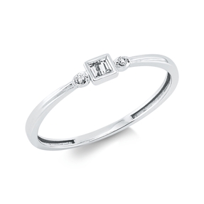 Ring aus 750 Gold Weißgold 4 Diamanten 0,07ct TW-SI B:2,9mm