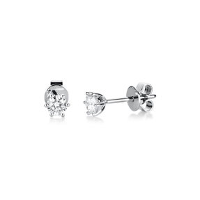 Solitaire Ohrstecker aus 585 Gold Weißgold 2 Brillanten 0,35ct TW-SI 6er-Krappe