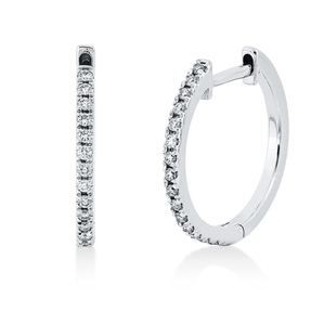 Creolen aus 750 Gold Weißgold 30 Brillanten 0,13ct W-SI 14,3x1,3mm