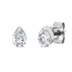 Solitaire Ohrstecker Tropfen 750 Weißgold 2 Diamanten Tropfen-Schliff 0,5ct TW-SI Solitaire Ohrstecker Tropfen 750 Weißgold 2 Diamanten Tropfen-Schliff 0,5ct TW-SI