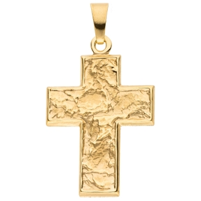 Anhänger Kreuz aus 333 Gold Gelbgold mattiert mit Struktur 23x15,1mm Goldkreuz Anhänger Kreuz aus 333 Gold Gelbgold mattiert mit Struktur 23x15,1mm Goldkreuz